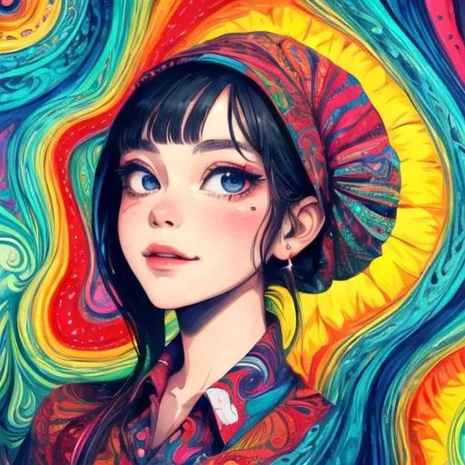 p4a psychedelic 1girl <lora:p4a_v1_a-lora-e20:1>