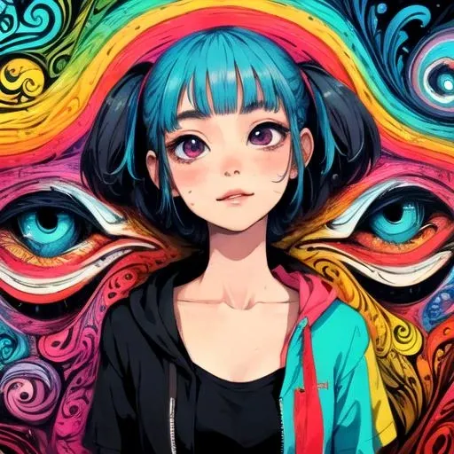 p4a psychedelic 1girl<lora:p4a_v1_a-lora-e20:1>