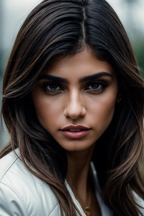photo of gorgeous (m1akhal1fa-130:0.99), a beautiful woman, perfect hair, (award winning modern photography), (Baby Yellow Quilted bomber jacket in a glossy finish with statement-making hardware:1.1), 85mm, (analog, cinematic, film grain:1.3), (A bustling, modern city park during a vibrant, lively music festival:1.2), detailed eyes, (epiCPhoto), jewelry, eyeliner, (looking at viewer:1.2), (cinematic shot:1.3), PA7_Portrait-HL_v2