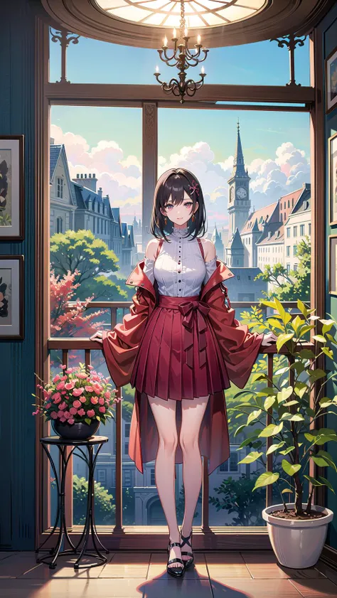 masterpiece, best quality,1girl,full body,scenery background, scenery,indoors,