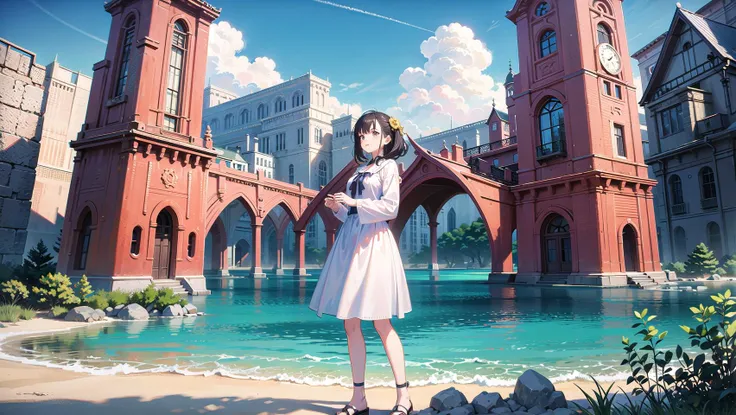 masterpiece, best quality,1girl,full body,scenery background, scenery,