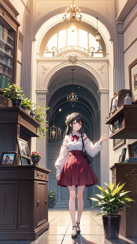 masterpiece, best quality,1girl,full body,scenery background, scenery,indoors,