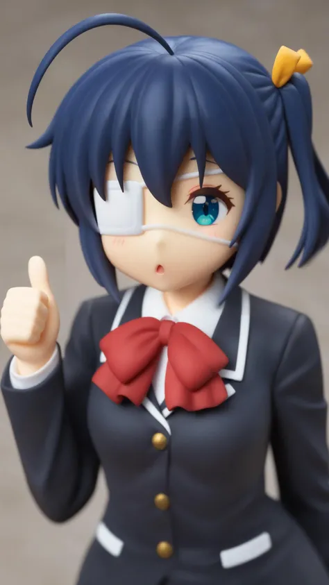 surreal,amazing quality,masterpiece,best quality,awesome,inspiring,cinematic composition,soft shadows,Film grain,shallow depth of field,highly detailed,high budget,cinemascope,epic,color graded cinematic,atmospheric lighting,imperfections,natural,shallow dof,
<lora:takanashi_rikka:1>,takanashi_rikka,hair_bow,medical_eyepatch,jacket,one_side_up,red_bowtie,bowtie,hair_ornament,solo,red_bow,long_sleeves,chuunibyou_demo_koi_ga_shitai!,1girl,sparkling_daydream,eyepatch,bow,blazer,transparent_background,upper_body,ribbon,school_uniform,ahoge,hair_ribbon,icho_private_high_school_uniform,black_jacket,flat_color,thumbs up,