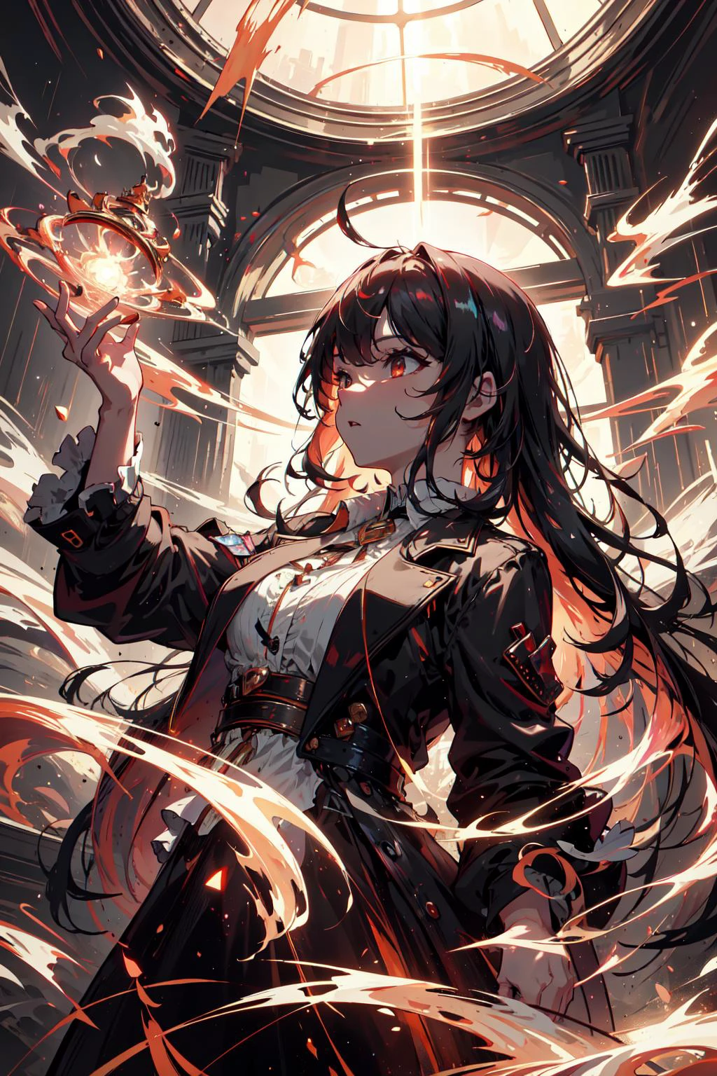 masterpiece, best quality, wide-angle Hyperdetailed, masterpiece, 8k, natural lighting, soft lighting, sunlight, HDR (High Dynamic Range), Maximum Clarity And Sharpness, Multi-Layered Textures,
(best art,:1.3),
long hair, ultra high res,perfect hands,perfect finger,
, <lora:ExplosionMagic:0.8> explosionmagic , excessive energy, smoke, glowing aura