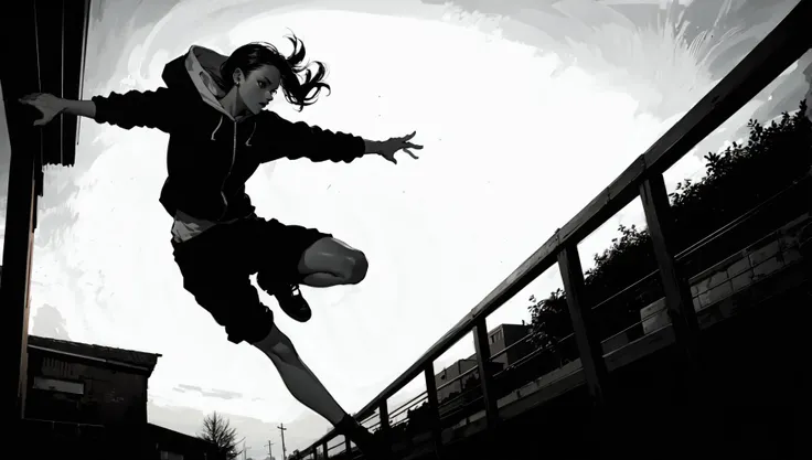 natural lighting, soft lighting, sunlight, HDR (High Dynamic Range), Maximum Clarity And Sharpness, Multi-Layered Textures,motion lines,action lines,motion blur, emphasis line, colorful,
1 girl, solo,perfect detail hands, perfect detail fingers,perfect detail body part,perfect detail face ,span,jumping
enjoy,parkour, <lora:Parkour:0.6> casual wear, wind,dynamic lighting, strong light,
<lora:edgCorsetHoodies:0.8> edgCorset, hoodie