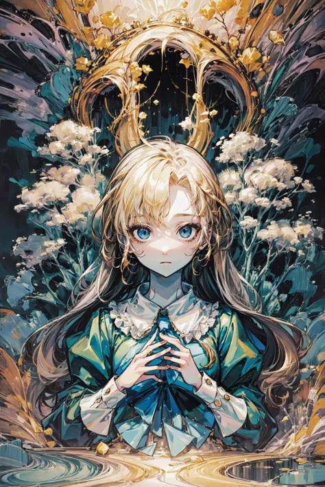 (abstract art:1.3), style of Yuko Shimizu, lemon theme,white theme,green theme, 1girl,white skin, gold long hair, ultra high res, masterpiece, best quality, <lora:acid_fluid_lora:0.39> <lora:M4rbleSCNEWCIVIT:0.41> <lora:add_detail:0.96>  <lora:maryibv6:1> <lora:perfect fingers :0.8>