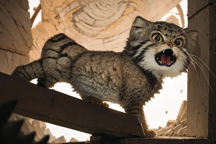 (best quality:2),
(((((WRATH))))),
1 Big Fat Pallas's cat ,
short legs,round body,
open mouth,
sharp teeth,
<lora:TUSUN:1>,
<lora:Rebellious girl_20230813171407:0.015>
(((
「The body is round」,
「His little legs aren't designed for distance.」
———BBC
)))
I'LL FUCKING CRUSH YOU.