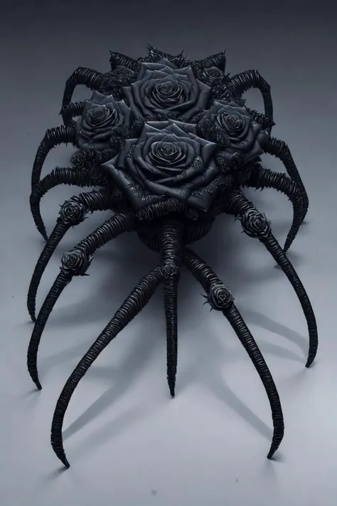 gorgeous and stylish monochrome, 
 (black rose theme, brightness absorbing flowers:1.5),  <lora:clockworkspiderV2:0.8> clockworkspider made by blackroses <lora:blackrosefrompixai1:0.7> blackrose,madebyblackrose,blackrosetheme,