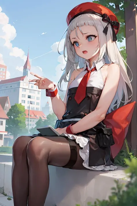 (high resolution), best quality,mp5,sitting,park, <lora:MP5:1>