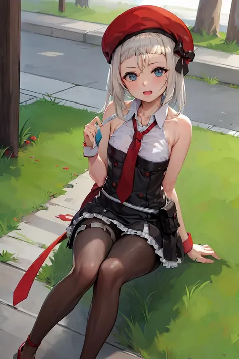 (high resolution), best quality,mp5,sitting,park, <lora:MP5:1>