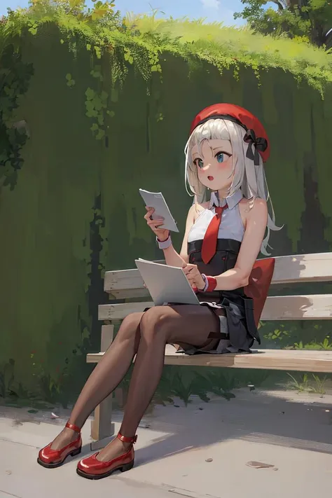 (high resolution), best quality,mp5,sitting,park, <lora:MP5:1>