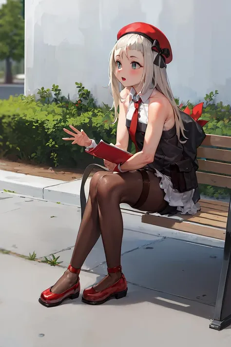 (high resolution), best quality,mp5,sitting,park, <lora:MP5:1>