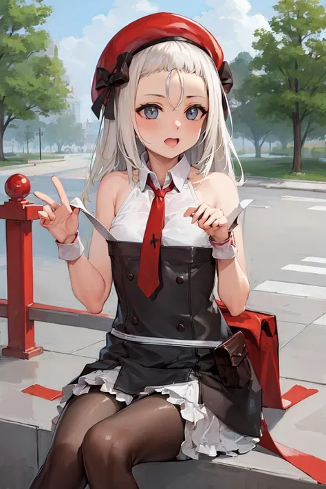 (high resolution), best quality,mp5,sitting,park, <lora:MP5:1>