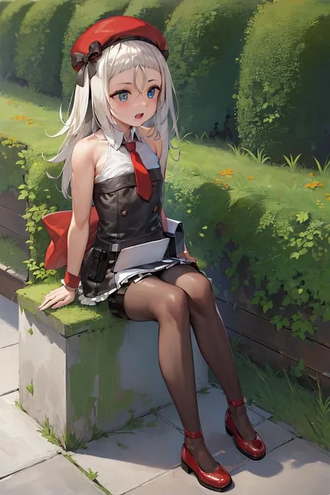 (high resolution), best quality,mp5,sitting,park,  <lora:MP5:1>