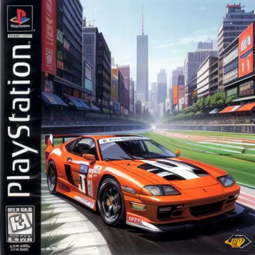 (masterpiece, best quality, highres, absurdres, ultra-detailed:1.3), <lora:PS1BoxArtV1.2:1.0>box art, cover, logo, English text, 1980s /(style/), ((sport exotic cars,racing, city background)) <lora:add_detail_v1:0.9>