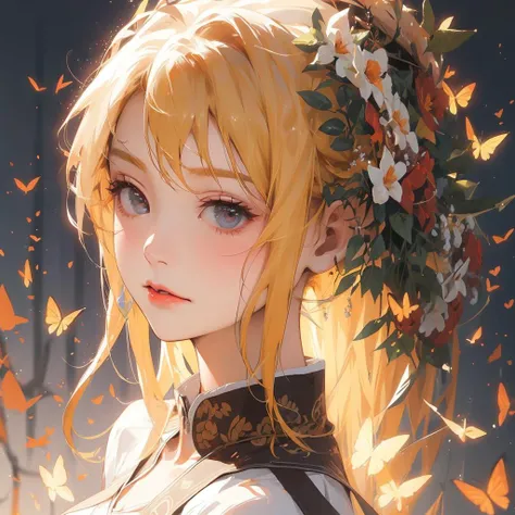 (masterpiece:1.2, best quality),1girl, blonde hair, solo, face shot, looking at viewer,
