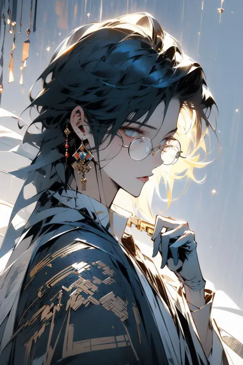 masterpiece,best quality,PIXIV,Chinese style,
midjourney,
1boy, gloves, male focus, quill, glasses, jewelry, earrings, eyewear strap, white background, black hair, monocle, holding, black gloves, short hair, hand in pocket, book, shirt, long sleeves, simple background, looking at viewer, tassel, hair between eyes, multiple views, lamp, bangs, collared shirt, paper, single earring, coat, pants, black coat, round eyewear, closed mouth, solo
<lora:midjourney:1>
