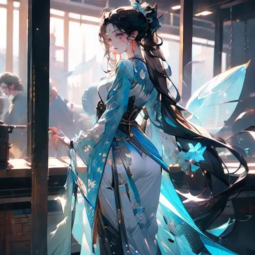 masterpiece, best quality,nsfw,White and green translucent gauze,huge_breasts,( translucent gauze:1.6),Fairy world,macromastia,(Full thighs:1.6),Small waist,very long hair,female pervert,milf,depth of field,randomly distributed clouds,extremely detailed CG unity 8k wallpaper,best quality, spread arms,(nsfw:1.2),(huge_ass:1.5) ,ZongMen,
