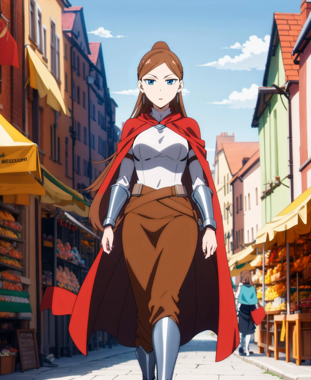 <lora:WISEEngineer002:0.8>,WISEEngineer,1woman,brown hair, long hair, ponytail, blue eyes,