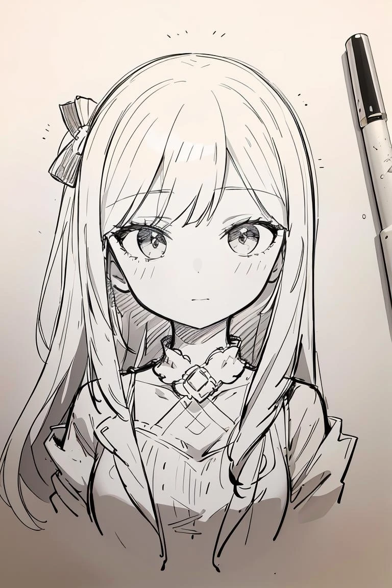 (masterpiece, best quality), 1girl, <lora:sketch_v10-10:1> sketch, drawing, monochrome