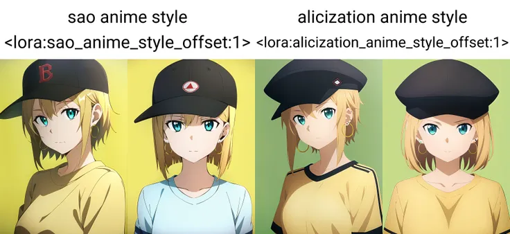sao anime style <lora:sao_anime_style_offset:1>, masterpiece, best quality, 1girl, aqua eyes, baseball cap, blonde hair, closed mouth, earrings, green background, hat, hoop earrings, jewelry, looking at viewer, shirt, short hair, simple background, solo, upper body, yellow shirt