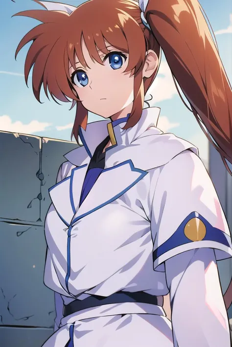 nanohatakamachi, <lyco:nanohatakamachiv2-lyco-nochekaiser:1>,
nanoha takamachi, (takamachi nanoha:1.5), long hair, blue eyes, brown hair, hair ribbon, (side ponytail:1.5), white ribbon,
BREAK magical girl, jacket, collar, puffy sleeves, long sleeves, white jacket,
BREAK looking at viewer, full body, upper body,
BREAK outdoors, city, sky,
BREAK <lyco:GoodHands-beta2:1>, (masterpiece:1.2), best quality, high resolution, unity 8k wallpaper, (illustration:0.8), (beautiful detailed eyes:1.6), extremely detailed face, perfect lighting, extremely detailed CG, (perfect hands, perfect anatomy),
