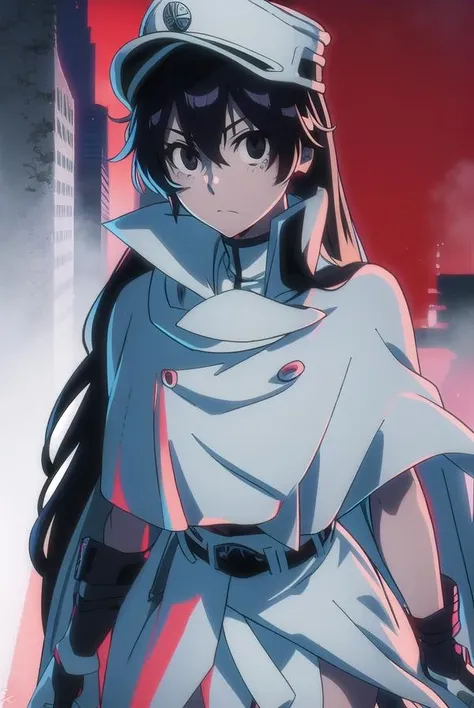 bambietta, <lora:bambiettatest:1>,
bambietta basterbine, long hair, black hair, (black eyes:1.5), (medium breast:1.2),
BREAK skirt, gloves, boots, belt, cape, cloak, white cloak, hat, cap,
BREAK looking at viewer,
BREAK outdoors,
BREAK <lora:GoodHands-vanilla:1>, (masterpiece:1.2), best quality, high resolution, unity 8k wallpaper, (illustration:0.8), (beautiful detailed eyes:1.6), extremely detailed face, perfect lighting, extremely detailed CG, (perfect hands, perfect anatomy),