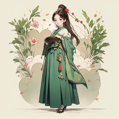 masterpiece,bestquality,highlydetailed,ultra-detailed,extremely detailed CG unity 8k wallpaper,illustration,lens 135mm,1girl,shouhui,<lora:shouhui-000004:0.8>,full body photo,lovely,petal background,<lora:amberGenshinImpact_flexibleV1:0.4>,