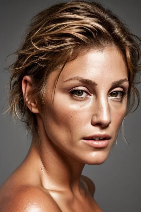 (CR-JenniferEsposito-ParanoidAmerican:0.9), full color portrait of woman, (oiled shiny skin:1.0), (undercut hair:1.0), nude, (face close up:1.1),
masterpiece, best quality, sharp focus, highres 8k uhd, ultra-detailed, rim light, deep grey background,
