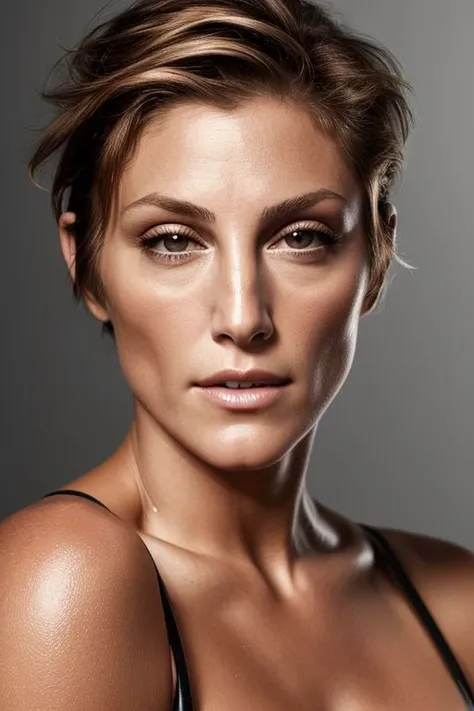 (CR-JenniferEsposito-ParanoidAmerican:0.9), full color portrait of woman, (oiled shiny skin:1.0), (slick undercut hair:1.1), nude, (face close up:1.0),
masterpiece, best quality, sharp focus, highres 8k uhd, ultra-detailed, rim light, deep grey background,