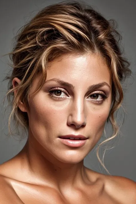 (CR-JenniferEsposito-ParanoidAmerican:0.9), full color portrait of woman, (oiled shiny skin:1.0), (undercut hair:1.0), nude, (face close up:1.0),
masterpiece, best quality, sharp focus, highres 8k uhd, ultra-detailed, rim light, deep grey background,