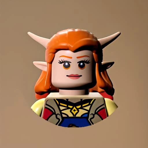 legoavatar, pointy ears, (1girl:0.5), grin,
straight-on, upper body, looking at viewer, solo,
colorful,
<lora:legoavatar:0.85>, lego, 3d, simple background,