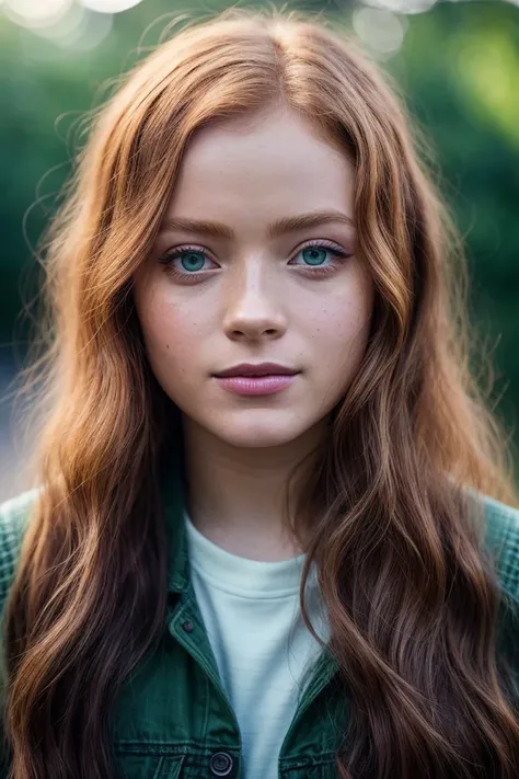 photo of beautiful (s4d1e:0.99), a woman with perfect hair, wearing (dress:1.1),  (cute smile:1.1), (plain green background:1.1), ((black eyeliner:1.1)), modelshoot style, (extremely detailed CG unity 8k wallpaper), professional majestic photography, (Canon EOS M50 Mark II Mirrorless Camera), 24mm, exposure blend, hdr, faded, extremely intricate, High (Detail:1.1), Sharp focus, dramatic, soft cinematic light, (looking at viewer), (detailed pupils), 4k textures, soft cinematic light, adobe lightroom, photolab, elegant, ((((cinematic look)))), soothing tones, insane details, hyperdetailed, low contrast