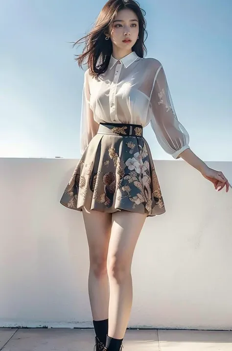 (full_body:1.3),stand,xinzhongshi,transparent shirt,(patterned clothes:1.3),<lora:1.5_perfect hands:0.8>,<lora:chinese-girl:0.7>,<lora:è
¿-000001:0.5>,the perfect hand,<lora:perfect hands:0.8>,arm,v_legs,<lora:xinzhongshi2.1:0.9>,white shirt,medium_skirt,skirt,standing,audience oriented,generous,(semi-perspective skirt:1.3),a patterned skirt,embroidery,milk white skirt,xinzhongshi2.1,high quality,highres,super clear,16k,hud,in the outdoor,realive,realistic,realistic,perspective skirt,æ¼è²,, best quality, masterpiece, (photorealistic:1),ultra high res,highres,, illustration. media, delicate,8k wallpaper,soft light,official art, (realistic:1.2),1girl,