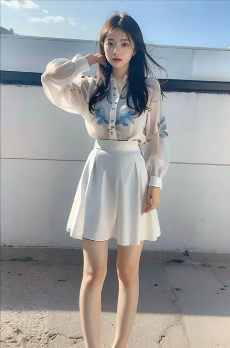 (full_body:1.3),stand,xinzhongshi,transparent shirt,(patterned clothes:1.3),<lora:1.5_perfect hands:0.8>,<lora:chinese-girl:0.7>,<lora:è
¿-000001:0.5>,the perfect hand,<lora:perfect hands:0.8>,arm,v_legs,<lora:xinzhongshi2.1:0.8>,white shirt,medium_skirt,skirt,standing,audience oriented,generous,semi-perspective skirt,a patterned skirt,embroidery,milk white skirt,xinzhongshi2.1,high quality,highres,super clear,16k,hud,in the outdoor,realive,realistic,realistic,perspective skirt,, best quality, masterpiece, (photorealistic:1),ultra high res,highres,, illustration. media, delicate,8k wallpaper,soft light,official art, (realistic:1.2),1girl,