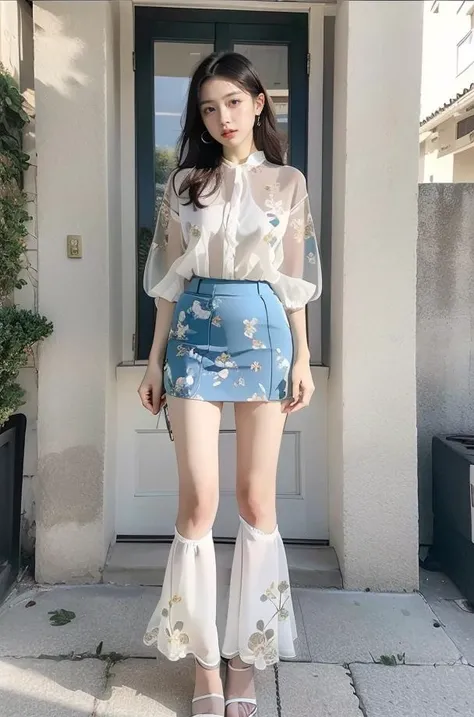 (full_body:1.3),stand,xinzhongshi,transparent shirt,(patterned clothes:1.3),<lora:1.5_perfect hands:0.8>,<lora:chinese-girl:0.7>,<lora:è
¿-000001:0.5>,the perfect hand,<lora:perfect hands:0.8>,arm,v_legs,white shirt,medium_skirt,standing,audience oriented,generous,embroidery,xinzhongshi3,high quality,highres,super clear,16k,hud,in the outdoor,realive,realistic,realistic,color matching,<lora:xinzhongshi3:0.7>,(pantywear:1.4),(perspective trouser skirt:1.4),(embroidered pant skirt:1.3),(shorts:1.4),, best quality, masterpiece, (photorealistic:1),ultra high res,highres,, illustration. media, delicate,8k wallpaper,soft light,official art, (realistic:1.2),1girl,