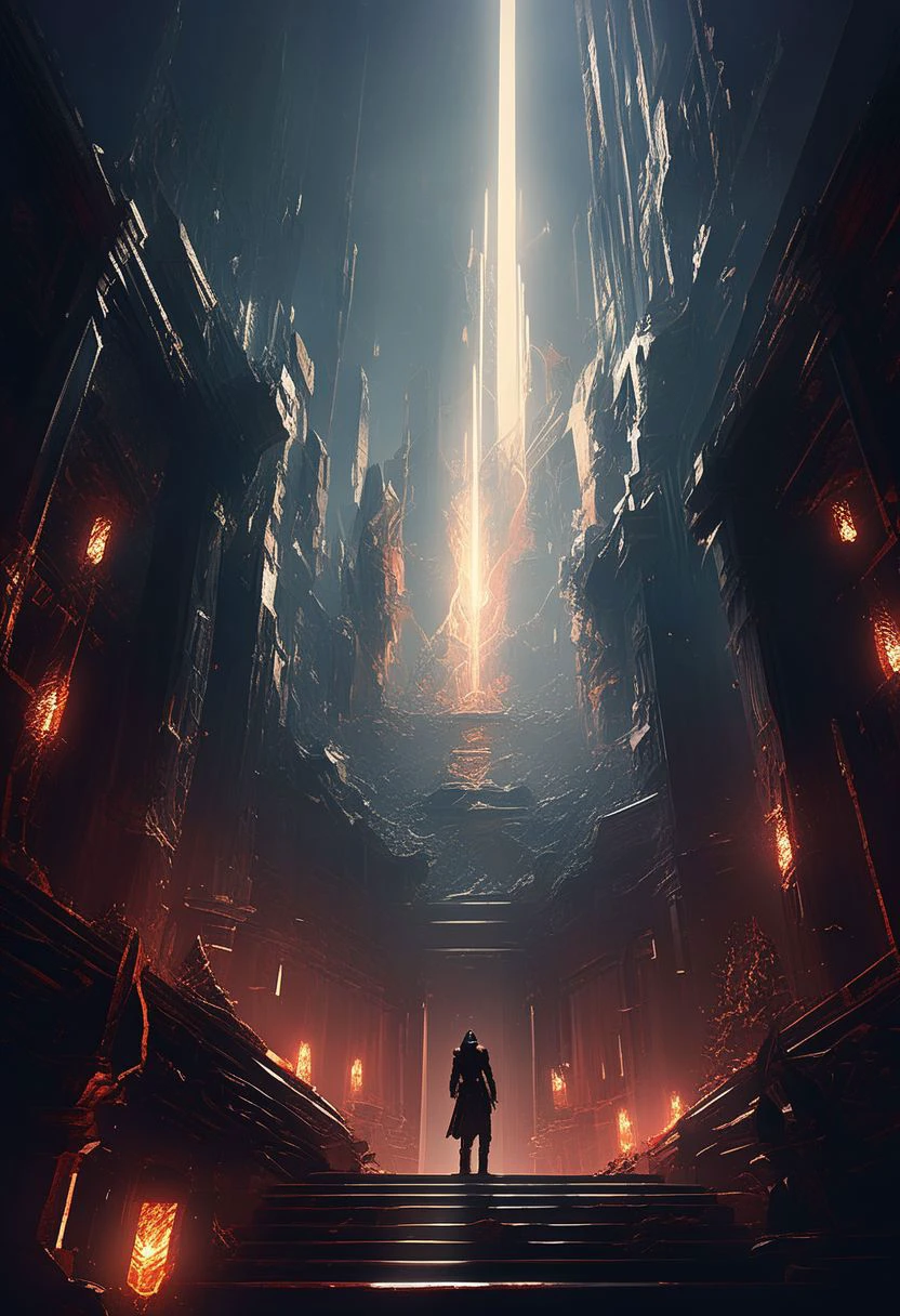 epic and detailed digital art, grim dark epic fantasy landscape, dark very high tower, red elements, gloomy tower in the middle of a sea storm, crows, heavy sea storm with thunder, evil magical aura around a huge tower in the middle of the sea, gothic architecture, deep dark colors, mysterious, atmospheric, (((gray+ background))), cold colors palette lighting, intricately detailed, meticulous attention to details, best quality, Carne Griffiths, Leonid Afremov, Clayton Crain, Simon Bisley, fantasy aesthetic, epic cinematic composition, trending on Artstation, 3d, 4 post processing, grim-dark fantasy art dreamy, glowing neon glare, backlit, glamour, shadows, smoothness, ultra high definition, 8k, unreal engine 5, super sharp focus, intricate masterpiece art, golden ratio, popular on artstation, very detailed, bright
masterpiece, best quality, hyper detailed, ultra detailed, ultra high definition, 8k, unreal engine 5, super sharp focus, intricate masterpiece art, golden ratio, popular on artstation