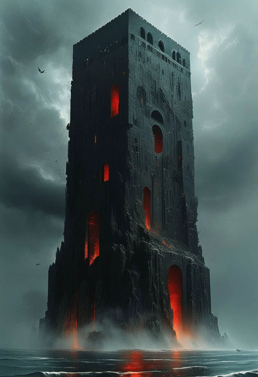 epic and detailed digital art, grim dark epic fantasy landscape, dark very high tower, red elements, gloomy tower in the middle of a sea storm, crows, heavy sea storm with thunder, evil magical aura around a huge tower in the middle of the sea, gothic architecture, deep dark colors, mysterious, atmospheric, (((gray+ background))), cold colors palette lighting, intricately detailed, meticulous attention to details, best quality, Carne Griffiths, Leonid Afremov, Clayton Crain, Simon Bisley, fantasy aesthetic, epic cinematic composition, trending on Artstation, 3d, 4 post processing, grim-dark fantasy art dreamy, glowing neon glare, backlit, glamour, shadows, smoothness, ultra high definition, 8k, unreal engine 5, super sharp focus, intricate masterpiece art, golden ratio, popular on artstation, very detailed, bright
masterpiece, best quality, hyper detailed, ultra detailed, ultra high definition, 8k, unreal engine 5, super sharp focus, intricate masterpiece art, golden ratio, popular on artstation
