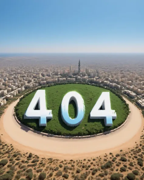 <lora:404ra_v4.0.4:1>, 404 text logo, painting, landscape of a Tripoli, Clear skies, Evil