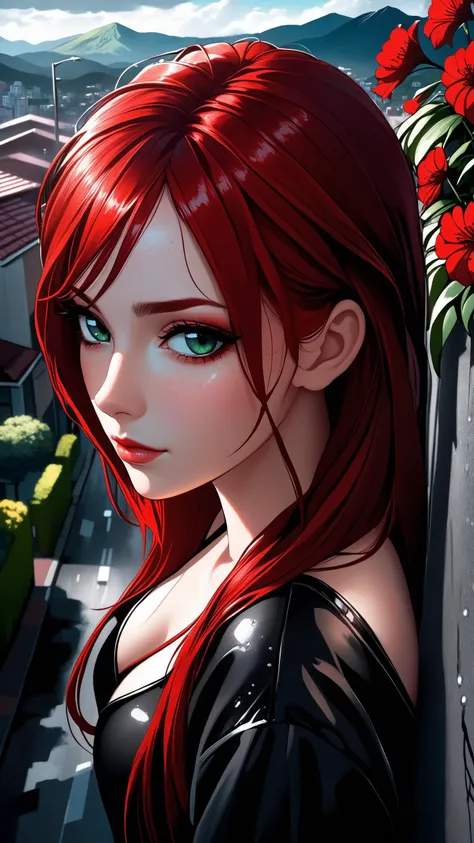 1girl, spider lily, red flowers, rain, sky, mountain, long hair, upper body, from above, Dark shot, city street, pastel goth, sexy goth girl, photo of cute 24 years old redhead woman, cinematic shot, hard shadows, photorealistic, cute face, red flowers, rain, sky, mountain, long hair, upper body, from above, Dark shot, city street, pastel goth, sexy goth girl, photo of cute 24 years old redhead woman, cinematic shot, hard shadows, photorealistic, cute face, looking at viewer, cute girl, red flowers, rain, sky, mountain, long hair, upper body, from above, Dark shot, city street, pastel goth, sexy goth girl, photo of cute 24 years old redhead woman, cinematic shot, hard shadows, photorealistic, cute face, looking at viewer, realistic photo