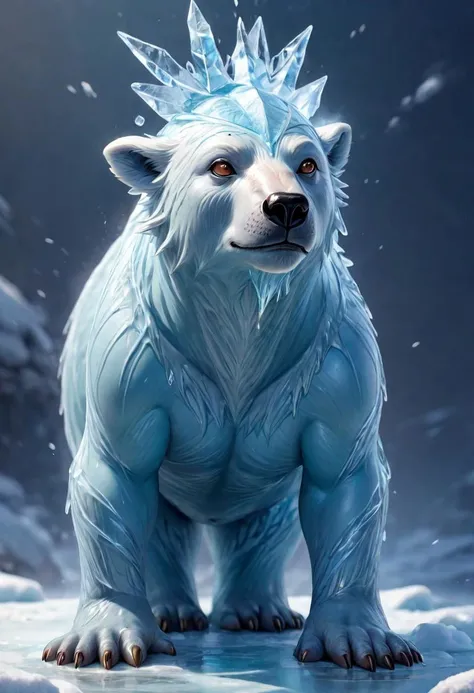 masterpiece, best_quality, ultra-detailed, very detailed, nsfw, shallow depth of field, (skin texture), (realistic texture skin), 
isometric style (menacing ice polar bear head seal body hybrid) <lora:LoromXL_Druidic_Naturalism:0.6>, vibrant, stunningly beautiful, crisp, detailed, sleek, ultramodern, warm natural highlights, dark aquamarine shadows, high contrast, luminous reflections, rtx on, subsurface scattering, dynamic hdr tone mapping, volumetric lighting, screenspace reflection, Physically-Based Rendering, Unity Wt environmental water . vibrant, beautiful, crisp, detailed, ultra detailed, intricate
covered in druidic ice armour <lora:LoromXL_Druidic_Naturalism:0.6>, luminous reflections, rtx on, subsurface scattering, dynamic hdr tone mapping, volumetric lighting, screenspace reflection, Physically-Based Rendering, Unity Wt environmental water