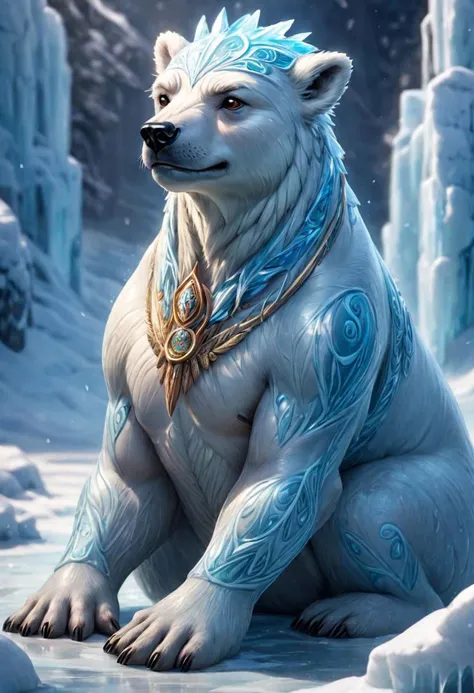 masterpiece, best_quality, ultra-detailed, very detailed, nsfw, shallow depth of field, (skin texture), (realistic texture skin),
isometric style (menacing ice polar bear seal totem) <lora:LoromXL_Druidic_Naturalism:0.6>, vibrant, stunningly beautiful, crisp, detailed, sleek, ultramodern, warm natural highlights, dark aquamarine shadows, high contrast, luminous reflections, rtx on, subsurface scattering, dynamic hdr tone mapping, volumetric lighting, screenspace reflection, Physically-Based Rendering, Unity Wt environmental water . vibrant, beautiful, crisp, detailed, ultra detailed, intricate
covered in druidic ice armour <lora:LoromXL_Druidic_Naturalism:0.6>, luminous reflections, rtx on, subsurface scattering, dynamic hdr tone mapping, volumetric lighting, screenspace reflection, Physically-Based Rendering, Unity Wt environmental water