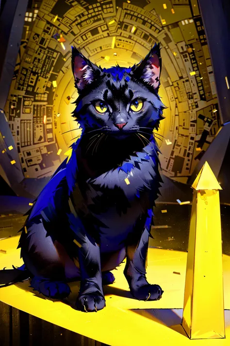 ((best quality, masterpiece, absurdres, super-resolution))black cat, Bastet, pyramid, yellow, black, <lora:PRIMARY-CORE_v1.0:1>