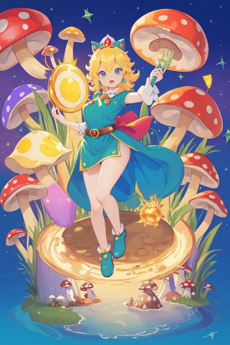 Super Mario style, (((best quality, masterpiece, absurdres, super-resolution)),
1girl,mushroom,fantasy,whimsical,:1.1), vibrant, cute, cartoony, fantasy, playful, reminiscent of Super Mario series