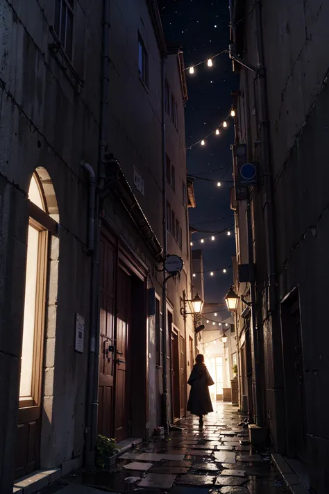 ((best quality, masterpiece, absurbres, super-resolution)), ((black night:1.4)) (narrow alley:1.5), tight path, shadow, deadend,
BREAK
//Character
2girl, cult members, ((cloak)), (black cat)
