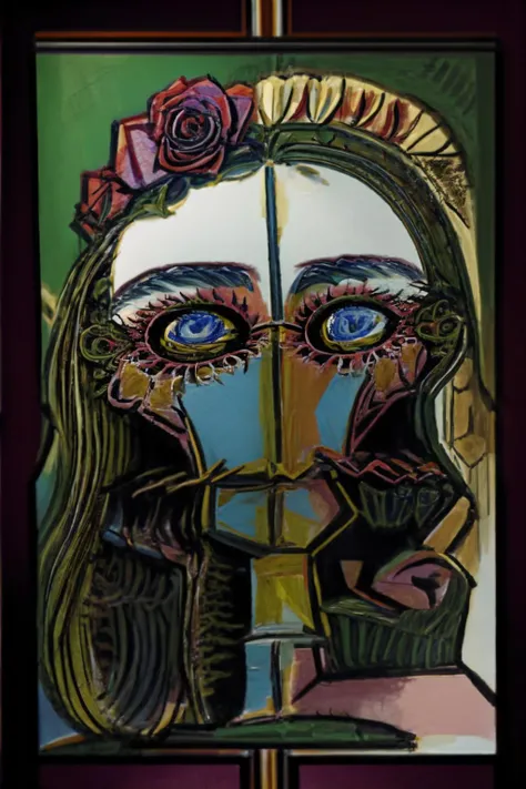 1man, sad, tears, self-portrait, flower, <lora:copax_painting_style_1:1.8>