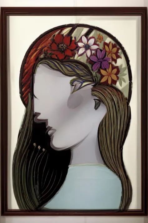 1girl, self-portrait, flower, <lora:copax_painting_style_1:1.8>