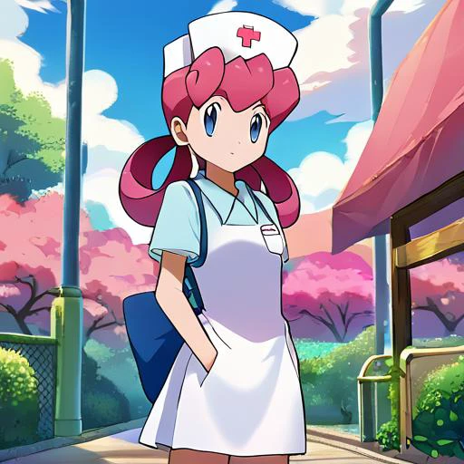 concept art anime artwork score_9, score_7_up, source_anime, nurse joy, pokemon, <lora:Hoseki_Pokemon_NurseJoy_PDXL_v1:1> . anime style, key visual, vibrant, studio anime, highly detailed . digital artwork, illustrative, painterly, matte painting, highly detailed