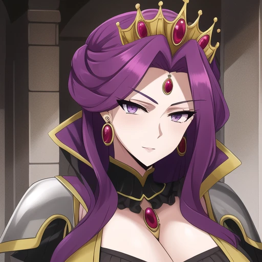 <lora:Mirellia_Q_Melromarc:0.45>, Mirellia_Q_Melromarc, big_breasts, purple_hair, purple_eyes, jewelry, earrings
