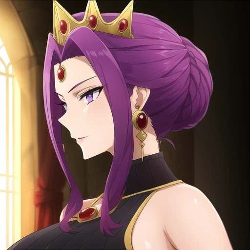 <lora:Mirellia_Q_Melromarc:0.45>, Mirellia_Q_Melromarc, big_breasts, purple_hair, purple_eyes, jewelry, earrings